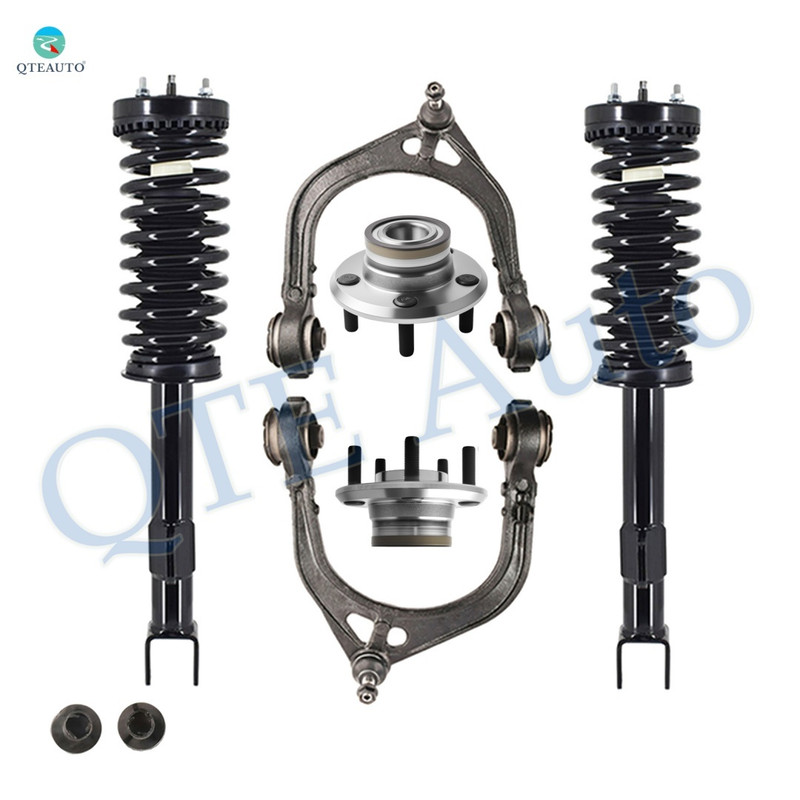 Set of 6 Front Upper Control Arm Ball Joint-Wheel Hub Bearing Assembly-Quick Complete Strut-Coil Spring Assembly For 2006-2008 Dodge Charger