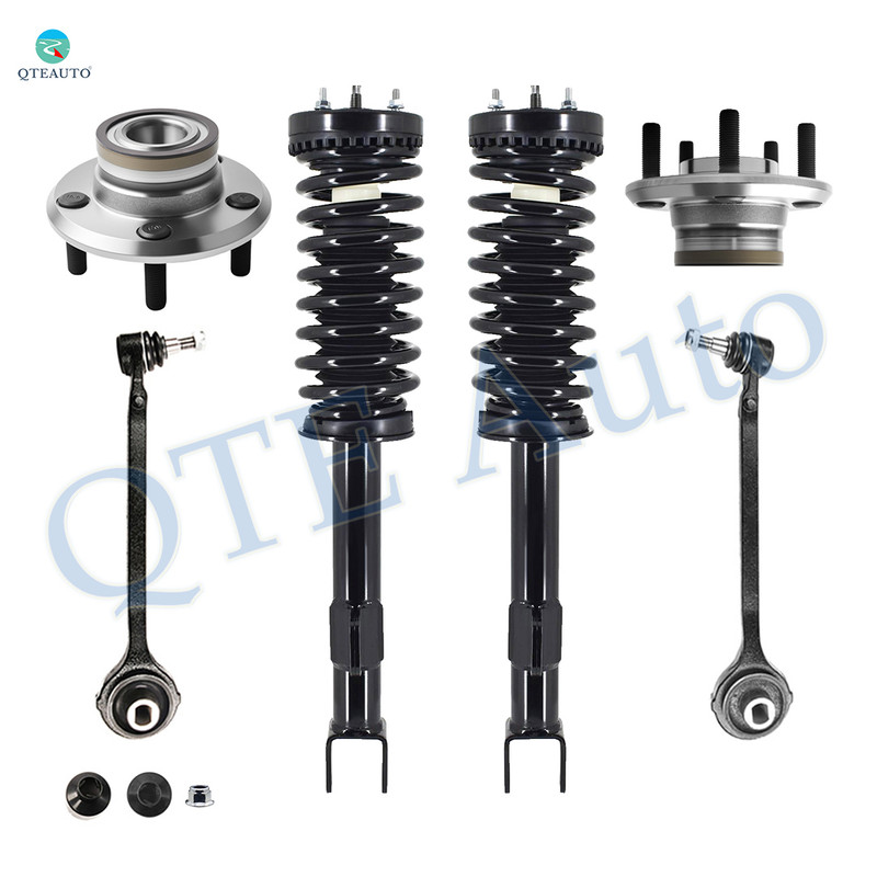 Set of 6 Front Lower Forward Control Arm Ball Joint-Wheel Hub Bearing Assembly-Quick Complete Strut-Coil Spring Assembly For 2006-2008 Dodge Magnum V6
