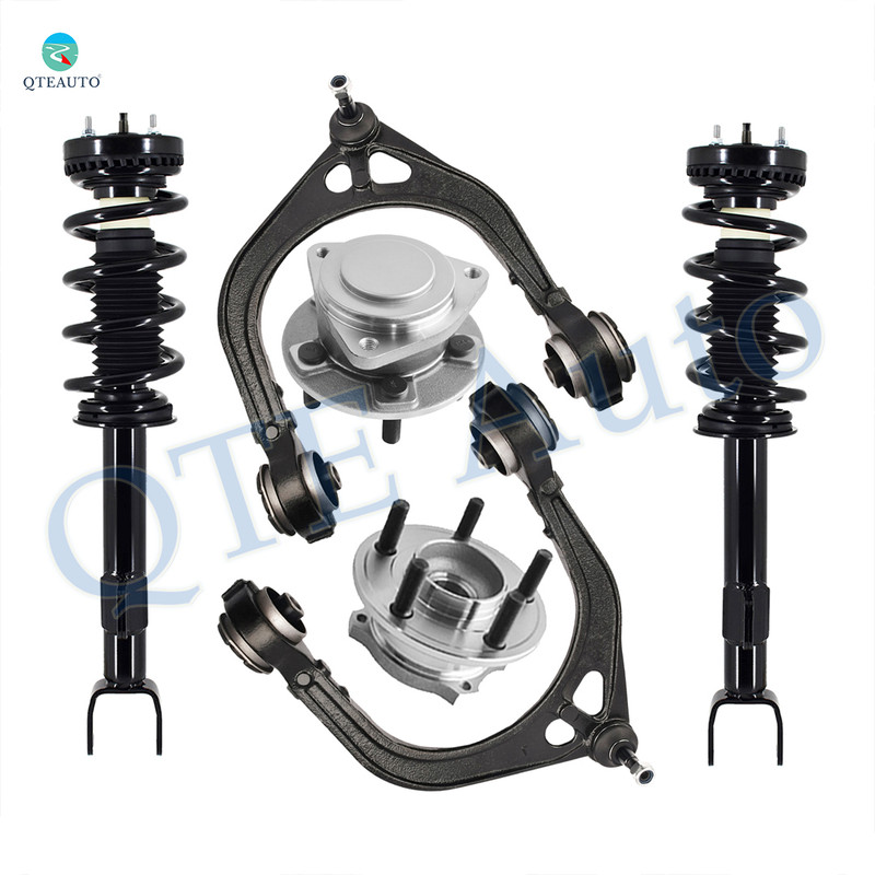 Set of 6 Front Upper Control Arm Ball Joint-Wheel Hub Bearing Assembly-Quick Complete Strut-Coil Spring Assembly For 2012-2020 Chrysler 300