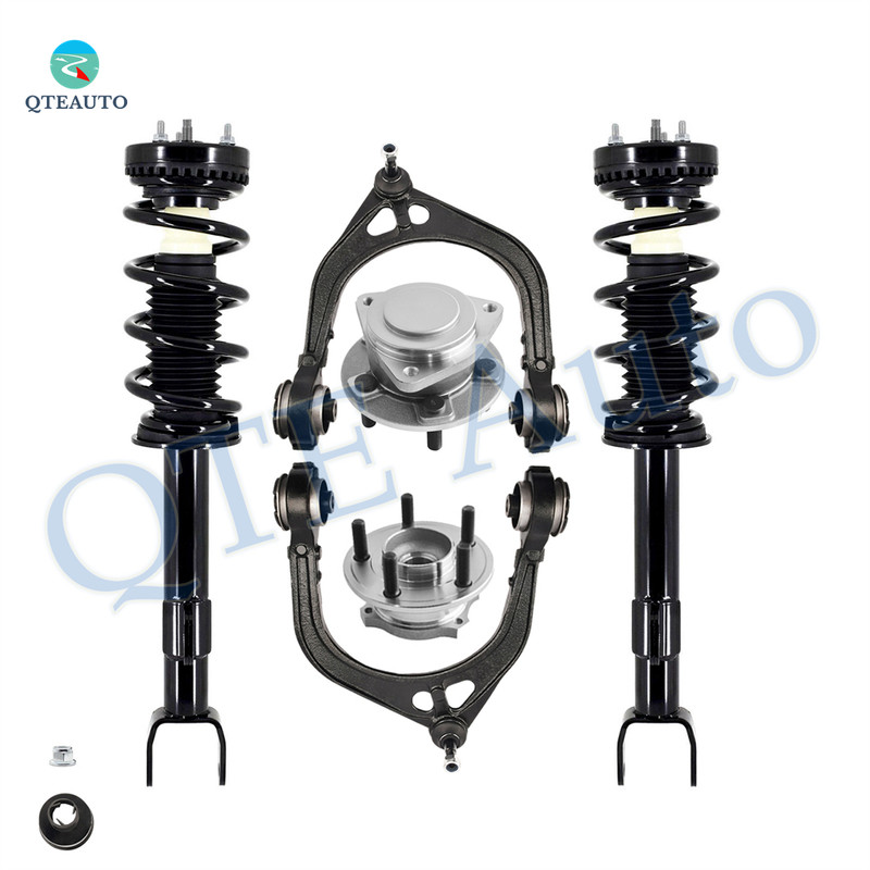 Set of 6 Front Upper Control Arm Ball Joint-Wheel Hub Bearing Assembly-Quick Complete Strut-Coil Spring Assembly For 2012-2020 Dodge Charger