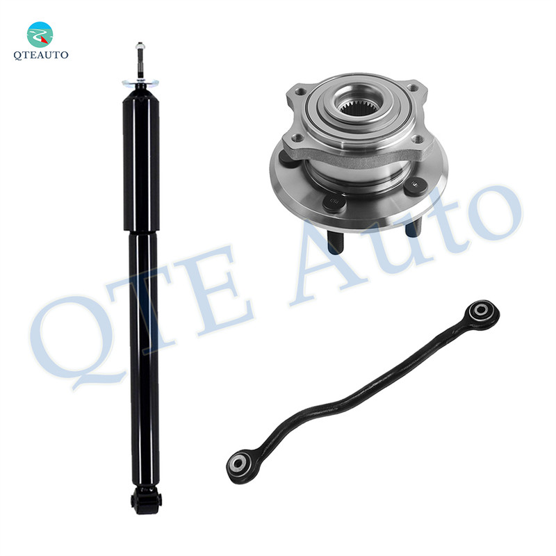 Set of 3 Rear Right Lower Rearward Control Arm-Wheel Hub Bearing Assembly-Shock Absorber For 2006-2009 Dodge Charger