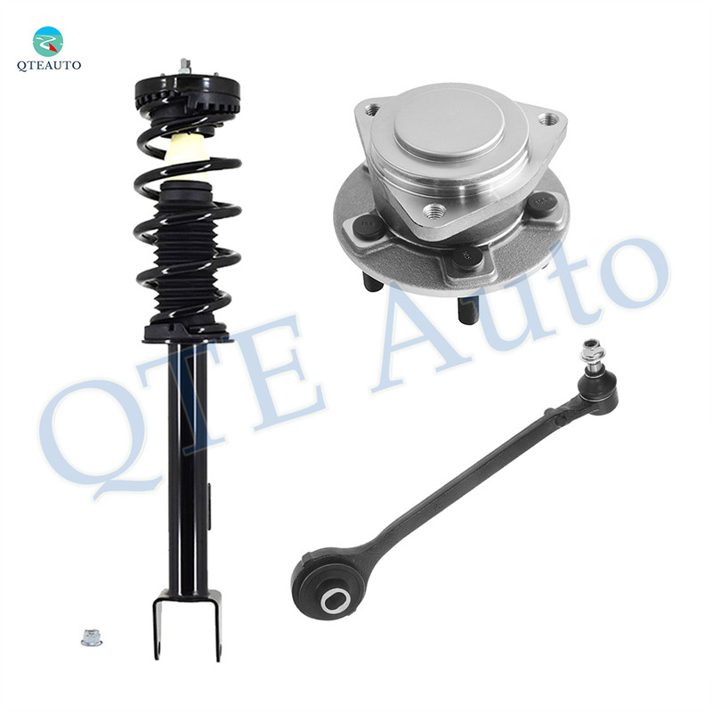 Set of 3 Front Right Lower Forward Control Arm Ball Joint-Wheel Hub Bearing Assembly-Quick Complete Strut-Coil Spring Assembly For 2015-2023 Dodge Challenger