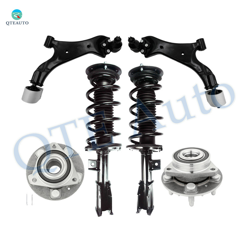 Set of 6 Front Lower Control Arm Ball Joint-Wheel Hub Bearing Assembly-Quick Complete Strut-Coil Spring Assembly Replacement For 2010-2017 GMC Terrain L4