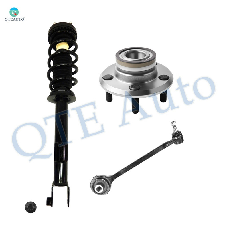 Set of 3 Front Right Lower Forward Control Arm Ball Joint-Wheel Hub Bearing Assembly-Quick Complete Strut-Coil Spring Assembly Replacement For 2009 2010 Dodge Challenger
