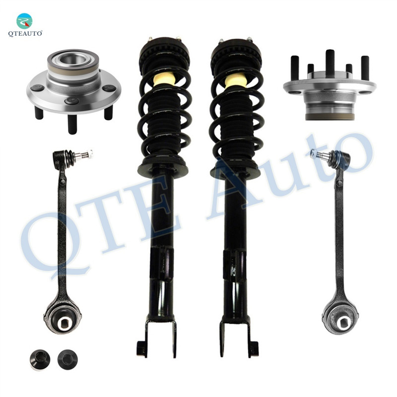 Set of 6 Front Lower Forward Control Arm Ball Joint-Wheel Hub Bearing Assembly-Quick Complete Strut-Coil Spring Assembly Replacement For 2009 2010 Dodge Challenger
