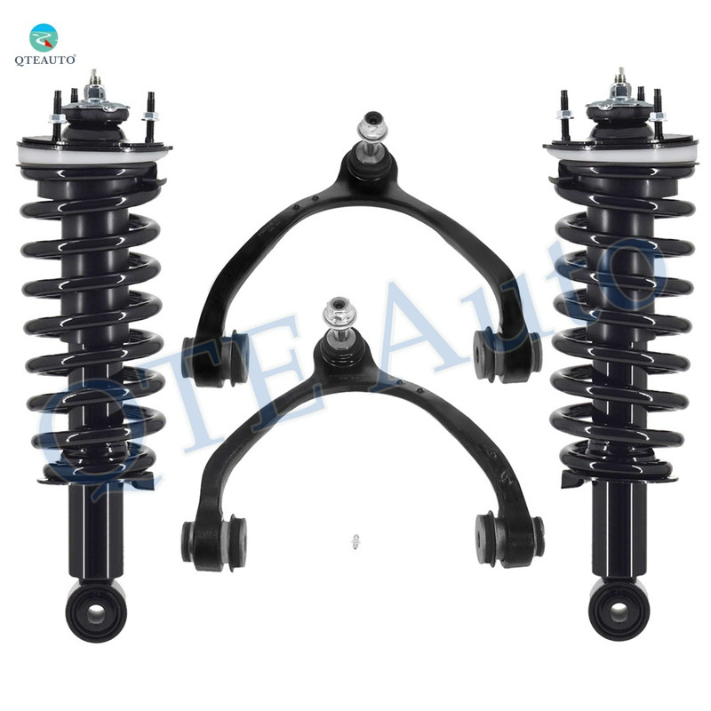 Set of 4 Front Upper Control Arm Ball Joint-Quick Complete Strut-Coil Spring Assembly Replacement For 2003-2011 Lincoln Town CAR