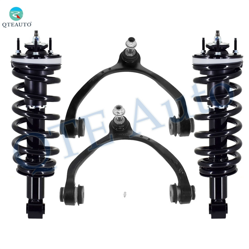 Set of 4 Front Upper Control Arm Ball Joint-Quick Complete Strut-Coil Spring Assembly Replacement For 2003 2004 Mercury Marauder