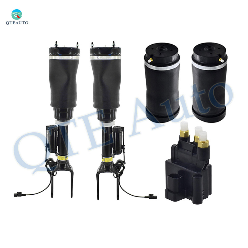 Set of 5 Air Suspension Valve Solenoid Block-Front Air Airmatic Suspension Spring Strut-Rear Air Suspension Spring Bag For 2006 2007 Mercedes-Benz R500