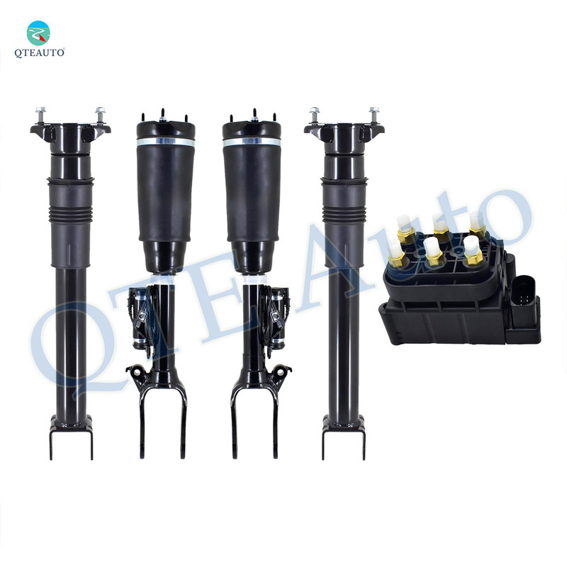 Set of 5 Air Suspension Valve Solenoid Block-Front Air Airmatic Suspension Spring Strut-Rear Air Suspension Shock For 2006-2013 Mercedes-Benz R350 Exc. Adaptive Damping Suspension