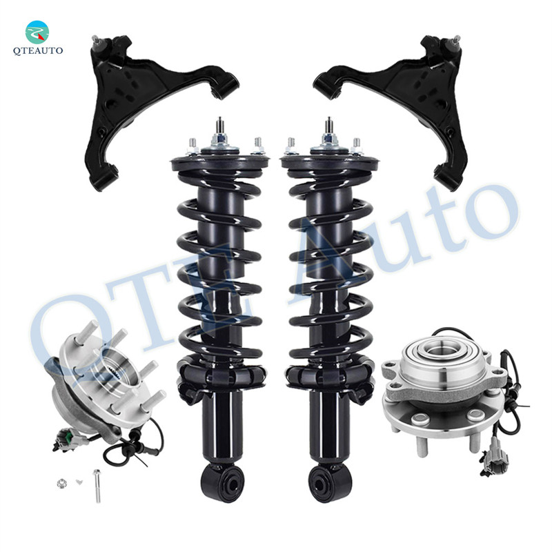 Set of 6 Front Lower Control Arm Ball Joint-Wheel Hub Bearing Assembly-Quick Complete Strut-Coil Spring Assembly For 2005 2008-2019 Nissan Frontier
