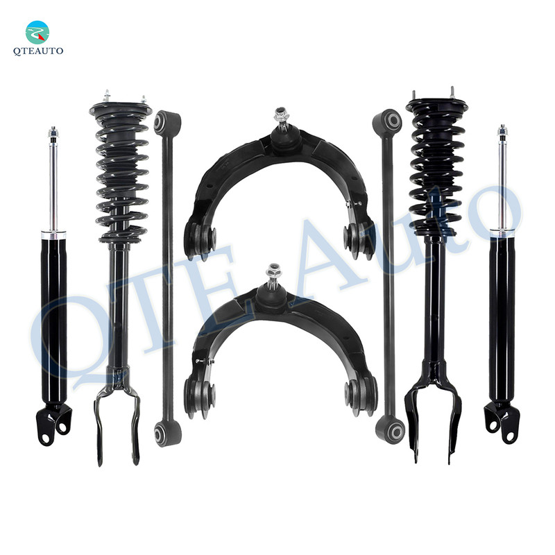 Set of 8 Front Upper Control Arm Ball Joint-Quick Complete Strut-Coil Spring Assembly-Rear Lower Rearward Control Arm-Shock Absorber For 2011-2015 Jeep Grand Cherokee RWD AWD