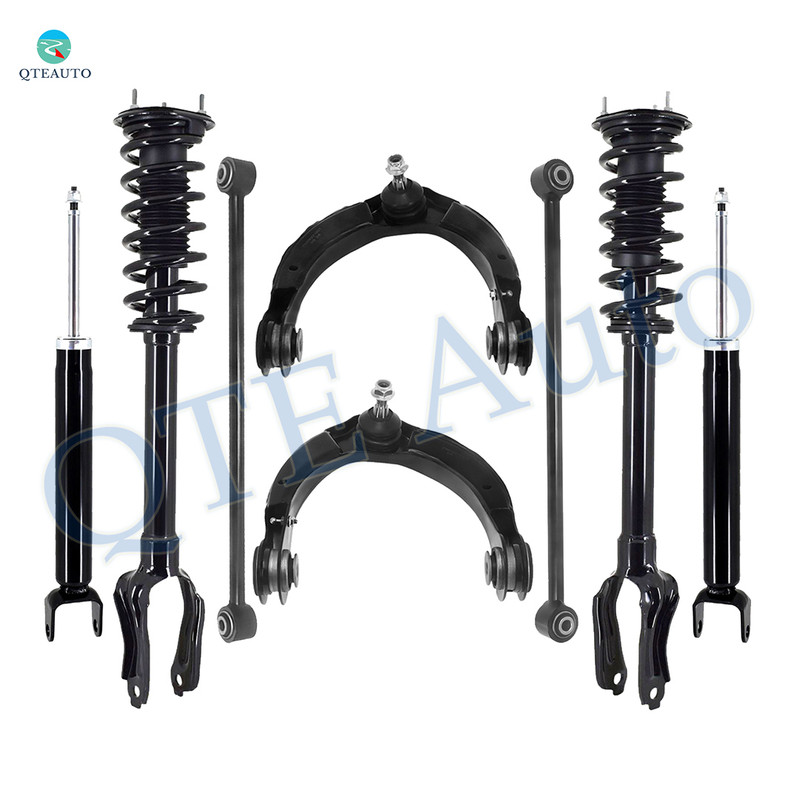 Set of 8 Front Upper Control Arm Ball Joint-Quick Complete Strut-Coil Spring Assembly-Rear Lower Rearward Control Arm-Shock Absorber For 2011-2015 Jeep Grand Cherokee