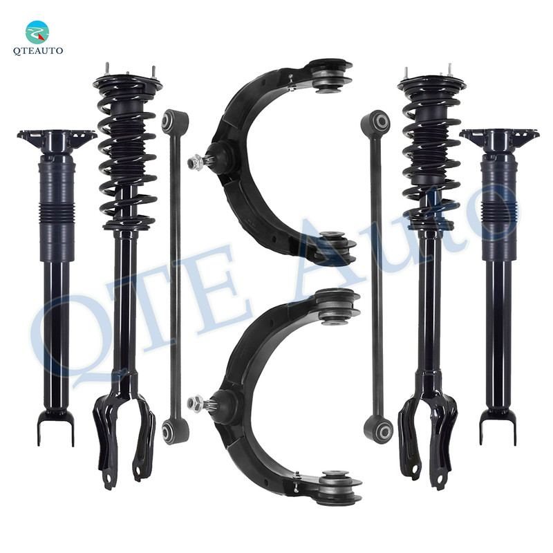 Set of 8 Front Upper Control Arm Ball Joint-Quick Complete Strut-Coil Spring Assembly-Rear Lower Rearward Control Arm-Complete Shock Absorber Kit For 2011-2015 Jeep Grand Cherokee V6 3.6L
