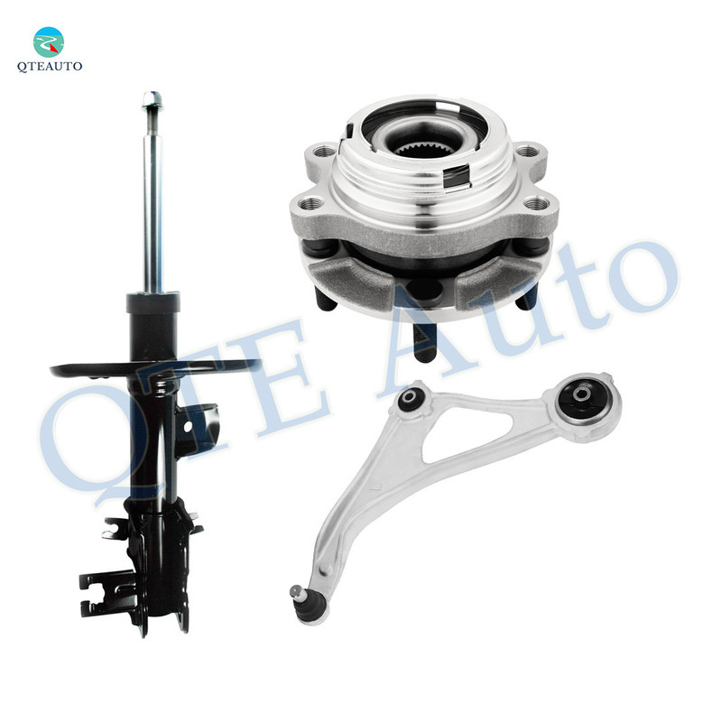 Set of 3 Front Right Lower Control Arm Ball Joint-Wheel Hub Bearing Assembly-Suspension Strut Assembly Replacement For 2015 Nissan Altima
