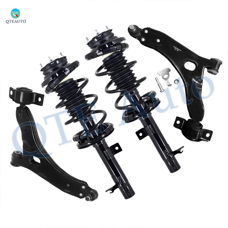 Set of 4 Front Lower Control Arm Ball Joint-Quick Complete Strut-Coil Spring Assembly For 2004 2005 Ford Focus