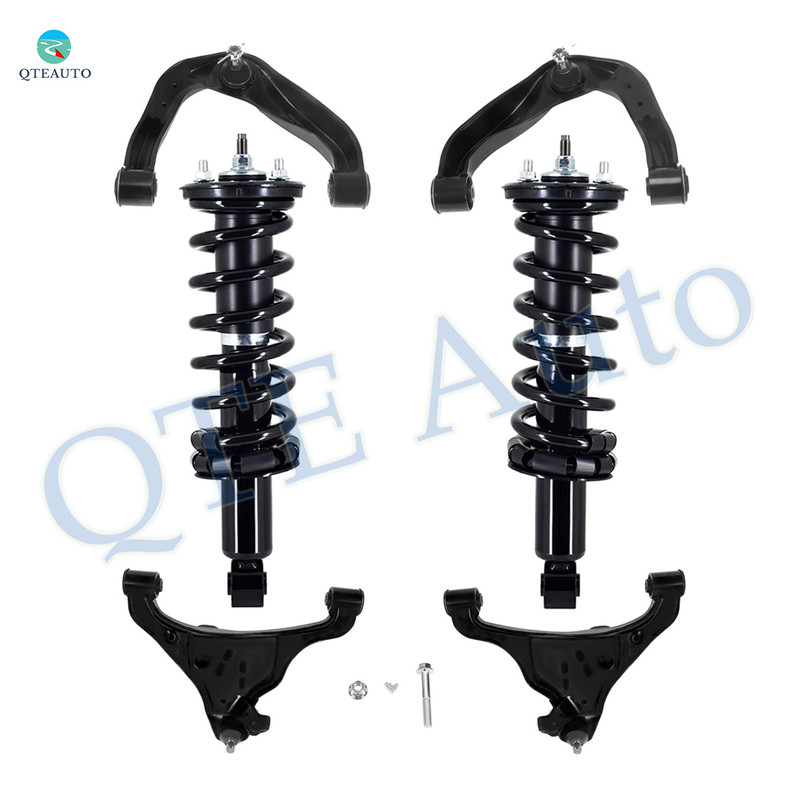 Set of 6 Front Upper and Lower Control Arm Ball Joint-Quick Complete Strut-Coil Spring Assembly For 2005-2019 Nissan Frontier 4WD