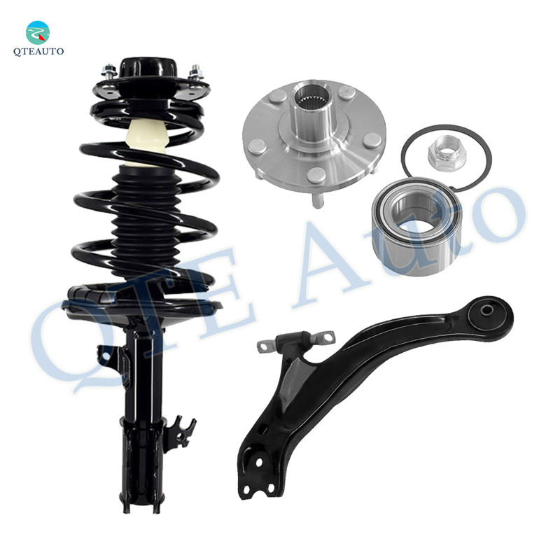 Set of 3 Front Right Lower Control Arm Ball Joint-Wheel Hub Bearing Assembly-Quick Complete Strut-Coil Spring Assembly For 1999-2003 Toyota Solara