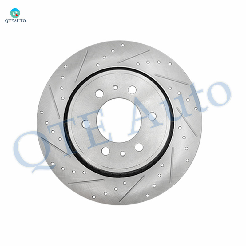 Front 1 Piece Right 350mm Drilled Slotted Brake Disc Rotor For 2014-2021 Lincoln Navigator