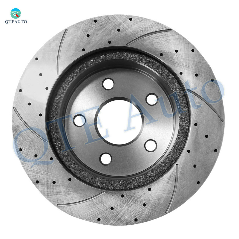 Right 1 Piece Front 336mm Drilled Slotted Brake Disc Rotor For 2011-2018 RAM 1500
