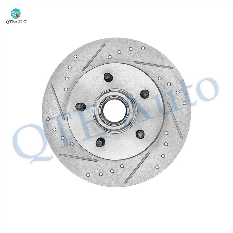 1 Piece Front 295mm Right Drilled Slotted Brake Disc Rotor and Hub Assembly For 1995-1999 Chevrolet C1500