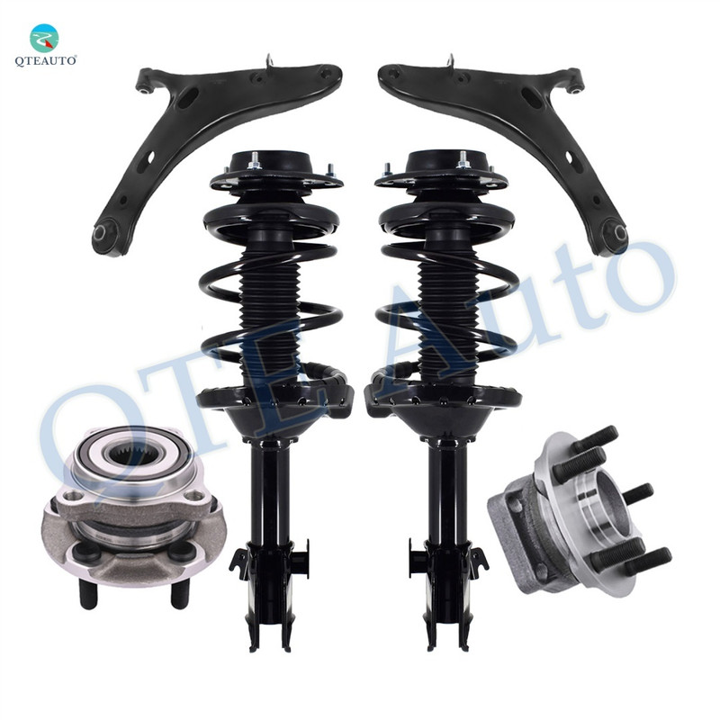 Set of 6 Front Lower Control Arm Ball Joint-Wheel Hub Bearing Assembly-Quick Complete Strut-Coil Spring Assembly For 2014 Subaru Forester AWD