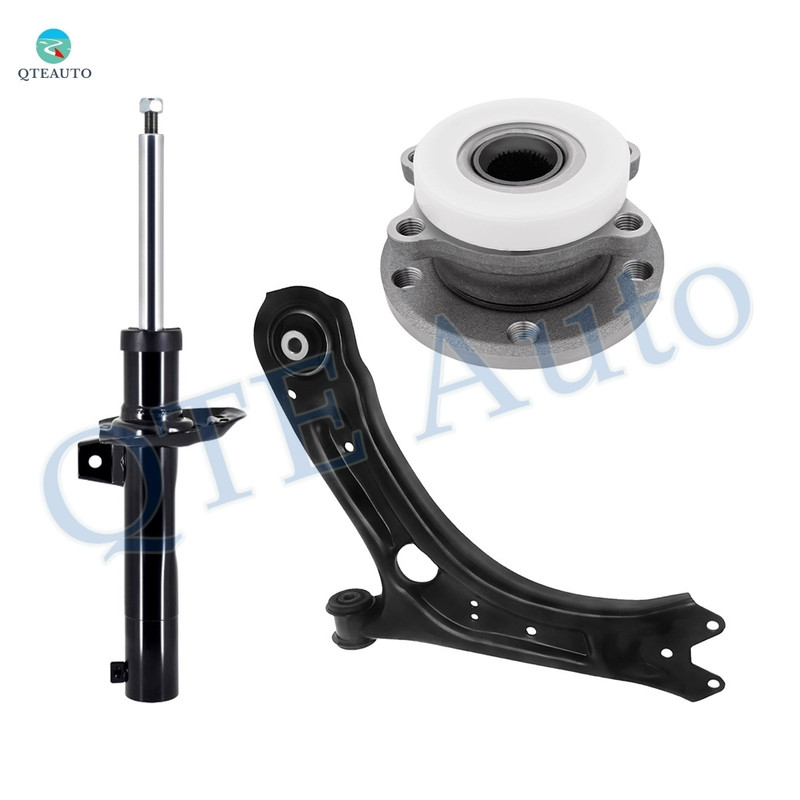 Set of 3 Front Right Lower Control Arm Ball Joint-Wheel Hub Bearing Assembly-Suspension Strut Assembly For 2012-2022 Volkswagen Passat