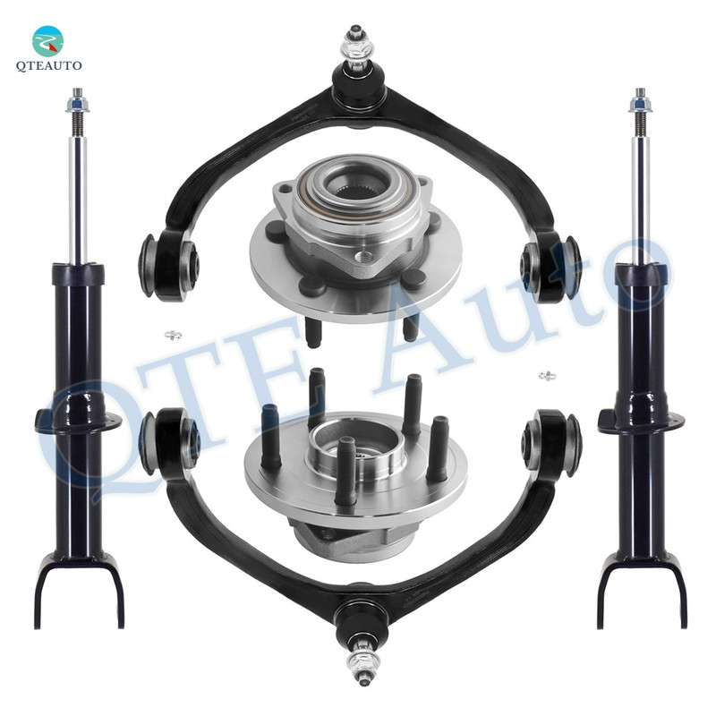Set of 6 Front Upper Control Arm Ball Joint-Wheel Hub Bearing Assembly-Suspension Strut Assembly For 2005-2009 Dodge Dakota 2-Wheel ABS