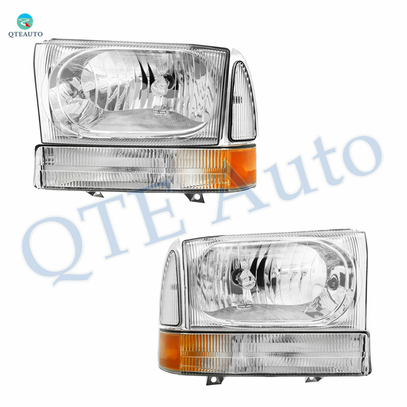 Headlights Assembly Turn Signal Lamp for 2002-2004 Ford Excursion With bulb Halogen Headlight Assembly Pair Faros Delanteros