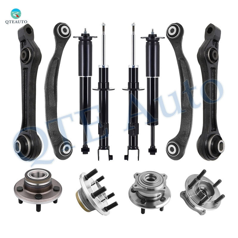 Set of 12 Front Lower Rearward Control Arm-Wheel Hub Bearing Assembly-Suspension Strut Assembly-Rear Upper Rearward Control Arm-Wheel Hub Bearing Assembly-Shock Absorber For 2005-2008 Dodge Magnum w/o Police Package