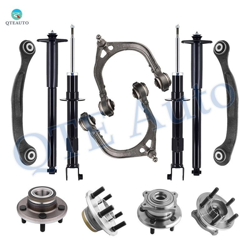 Set of 12 Front Upper Control Arm Ball Joint-Wheel Hub Bearing Assembly-Suspension Strut Assembly-Rear Upper Rearward Control Arm-Wheel Hub Bearing Assembly-Complete Shock Absorber Kit For 2005-2008 Chrysler 300