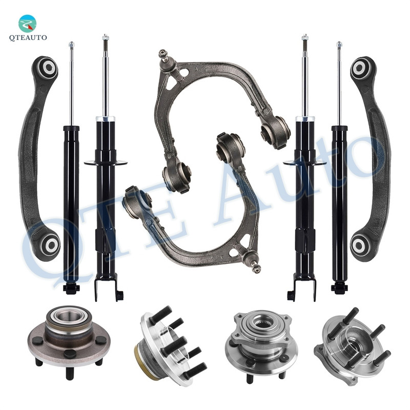 Set of 12 Front Upper Control Arm Ball Joint-Wheel Hub Bearing Assembly-Suspension Strut Assembly-Rear Upper Rearward Control Arm-Wheel Hub Bearing Assembly-Shock Absorber For 2005-2008 Dodge Magnum