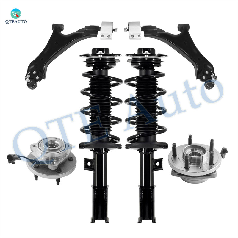 Set of 6 Front Lower Control Arm Ball Joint-Wheel Hub Bearing Assembly-Quick Complete Strut-Coil Spring Assembly For 2008-2010 Saturn VUE