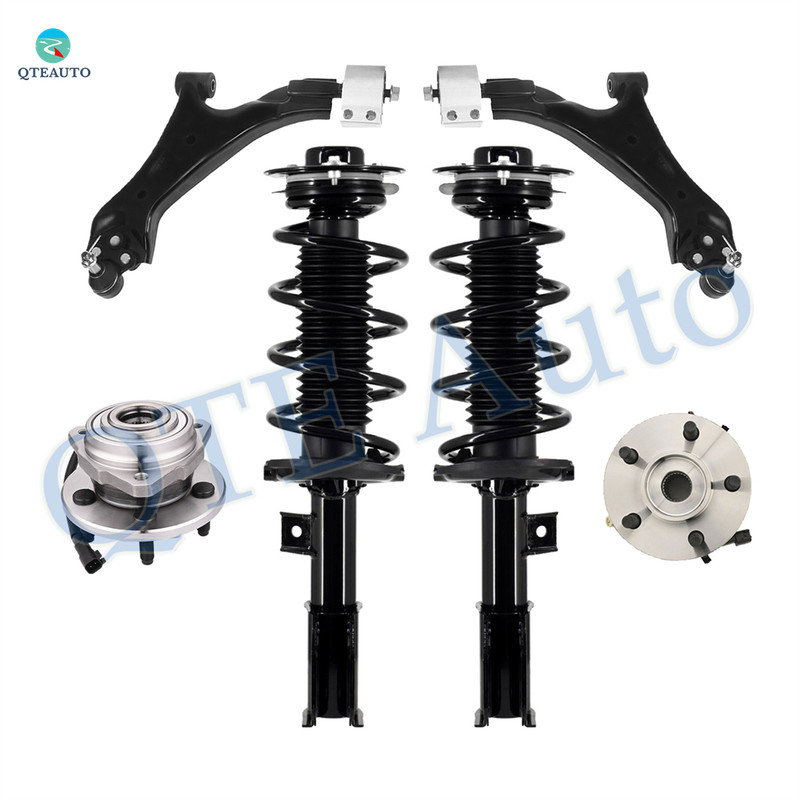 Set of 6 Front Lower Control Arm Ball Joint-Wheel Hub Bearing Assembly-Quick Complete Strut-Coil Spring Assembly For 2008-2010 Saturn VUE FWD