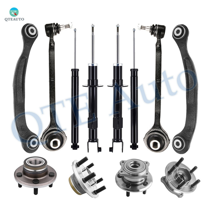 Set of 12 Front Lower Forward Control Arm Ball Joint-Wheel Hub Bearing Assembly-Suspension Strut Assembly-Rear Upper Rearward Control Arm-Wheel Hub Bearing Assembly-Shock Absorber For 2007-2009 Dodge Charger