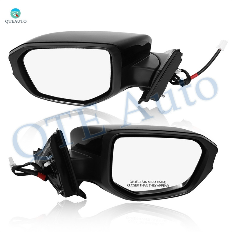 Driver & Passenger Side Mirrors, Left-Right Power Non-Heated Paintable Manual Folding View Mirror For 2016-2021 Honda Civic, Door Mirror Pair of 2
