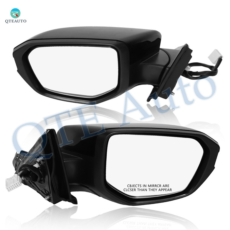 Driver & Passenger Side Mirrors, Left-Right Power Heated Paintable Manual Folding View Mirrors For 2016-2021 Honda Civic, Door Mirror Pair of 2