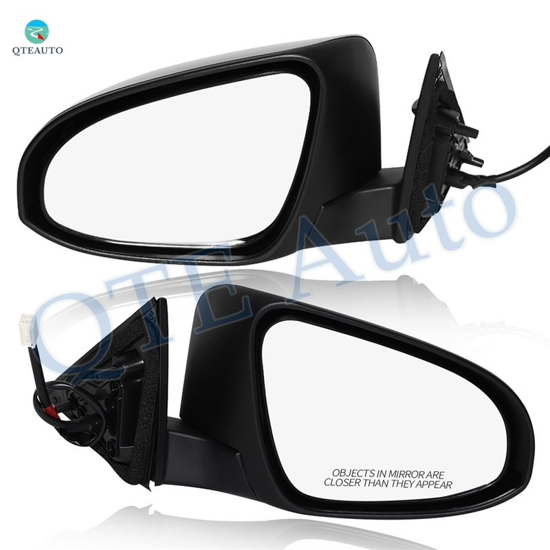 Driver & Passenger Side Mirrors, Left-Right Power Heated Paintable Manual Folding View Mirrors For 2012-2014 Toyota Camry, Door Mirror Pair of 2