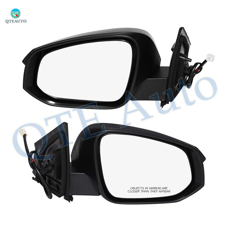 Driver & Passenger Side Mirrors, Left-Right Power Non-Heated Textured Black Manual Folding View Mirror For 2013-2015 Toyota RAV4, Door Mirror Pair of 2