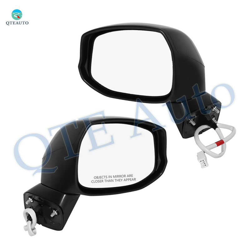 Driver & Passenger Side Mirrors, Left-Right Power Heated Textured Black Manual Folding View Mirrors For 2012 2013 Honda Civic, Door Mirror Pair of 2