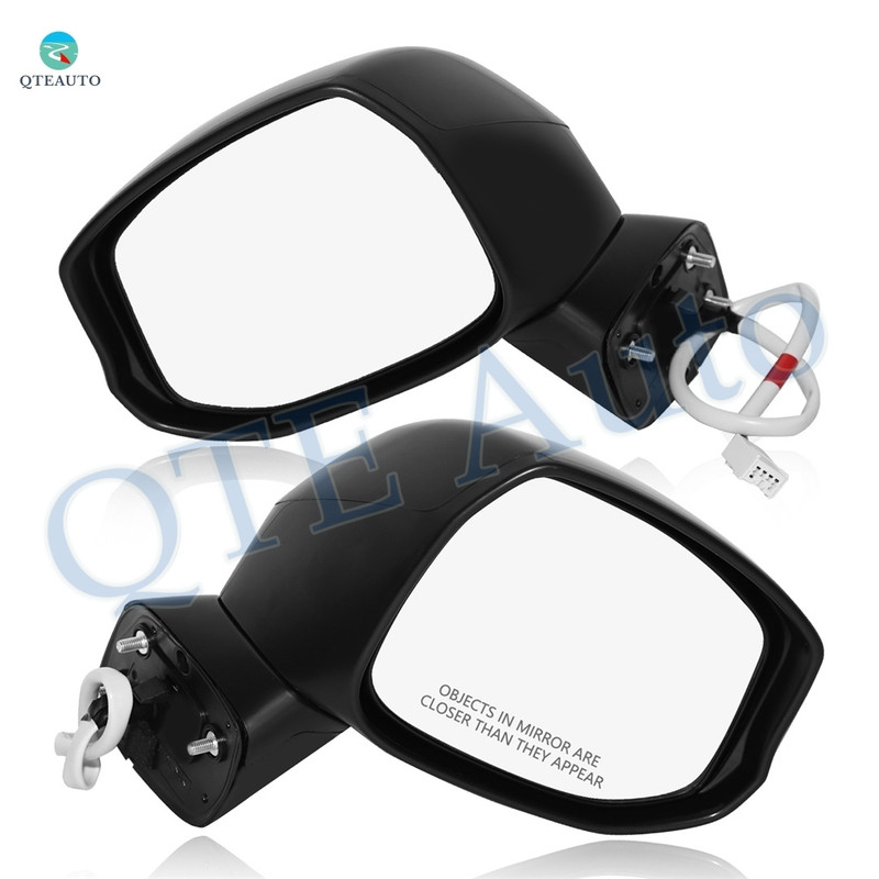 Driver & Passenger Side Mirrors, Left-Right Power Heated Textured Black Manual Folding View Mirrors For 2012 2013 Honda Civic, Door Mirror Pair of 2