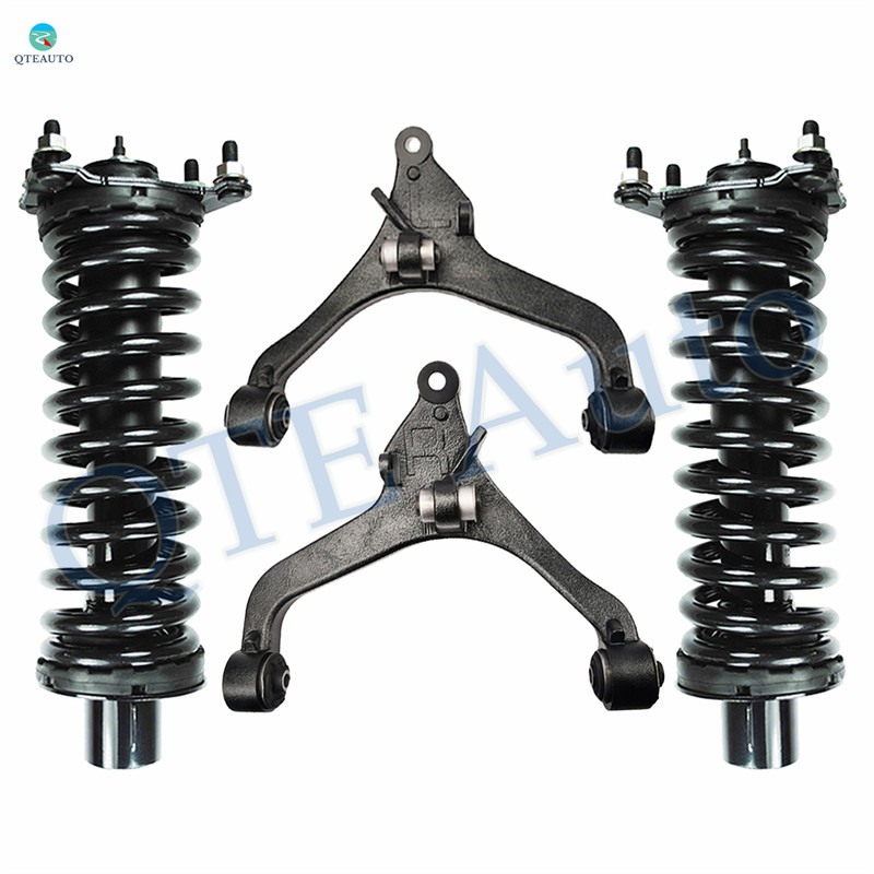 Set of 4 Front Lower Control Arm-Quick Complete Strut-Coil Spring Assembly For 2005 2006 Jeep Liberty