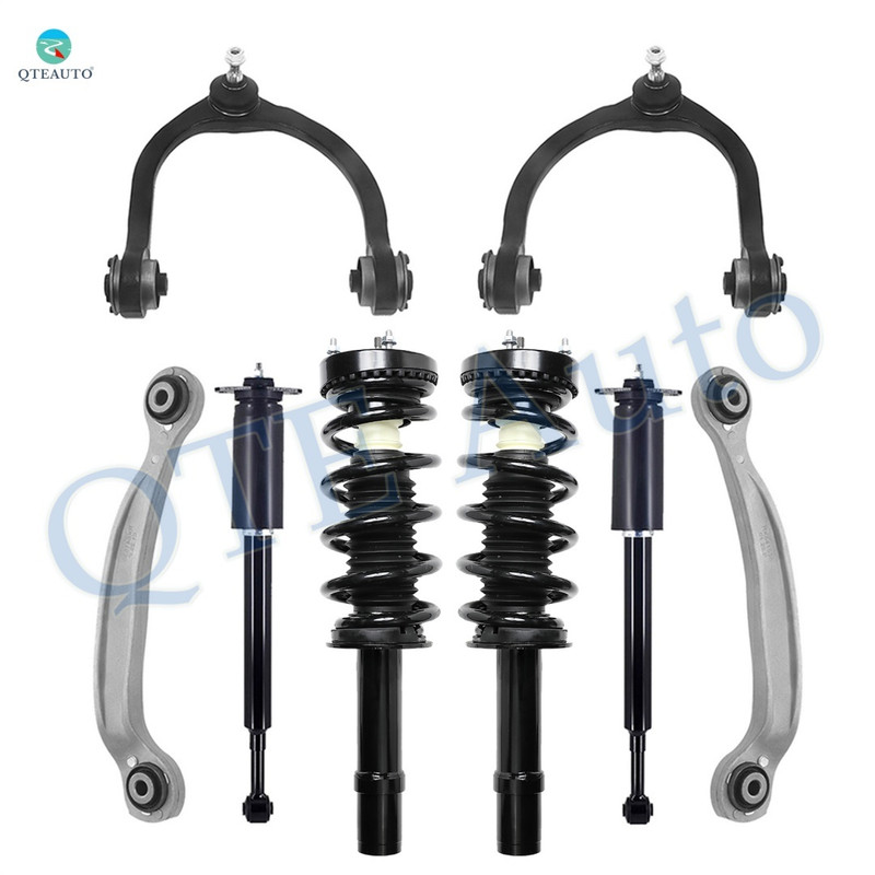 Set of 8 Front Upper Control Arm Ball Joint-Quick Complete Strut-Coil Spring Assembly-Rear Upper Rearward Control Arm-Complete Shock Absorber Kit For 2015 2016 Chrysler 300