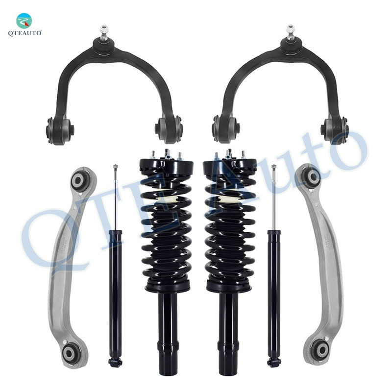 Set of 8 Front Upper Control Arm Ball Joint-Quick Complete Strut-Coil Spring Assembly-Rear Upper Rearward Control Arm-Shock Absorber For 2005-2008 Dodge Magnum