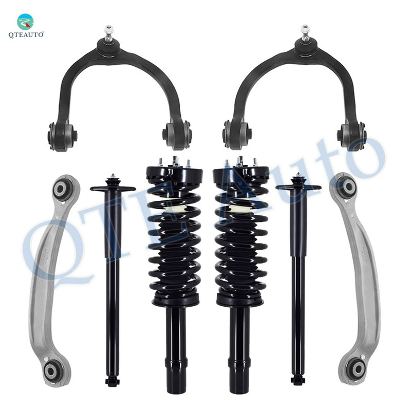 Set of 8 Front Upper Control Arm Ball Joint-Quick Complete Strut-Coil Spring Assembly-Rear Upper Rearward Control Arm-Complete Shock Absorber Kit For 2005-2010 Chrysler 300