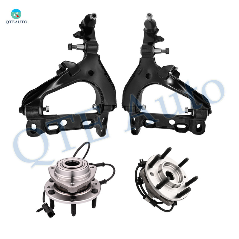 Set of 4 Front Lower Control Arm Ball Joint-Wheel Hub Bearing Assembly For 2004-2007 Chevrolet Trailblazer