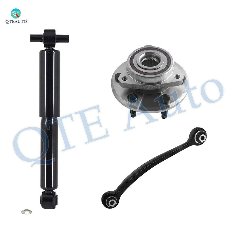 Set of 3 Rear Upper Forward Control Arm-Wheel Hub Bearing Assembly-Shock Absorber For 2007-2016 GMC Acadia