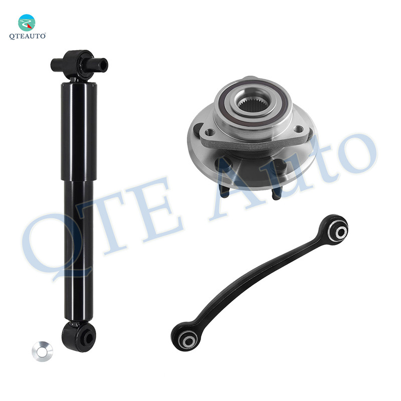 Set of 3 Rear Upper Forward Control Arm-Wheel Hub Bearing Assembly-Shock Absorber For 2008-2017 Buick Enclave Monotube Performance Upgrade