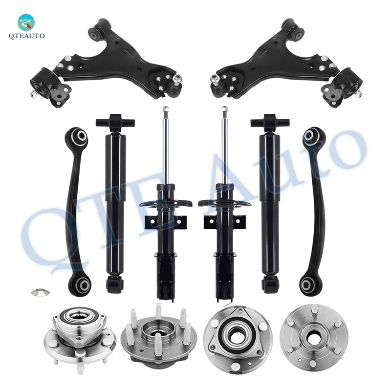 Set of 12 Front Lower Control Arm Ball Joint-Wheel Hub Bearing Assembly-Suspension Strut Assembly-Rear Upper Forward Control Arm-Wheel Hub Bearing Assembly-Shock Absorber For 2009-2012 Chevrolet Traverse