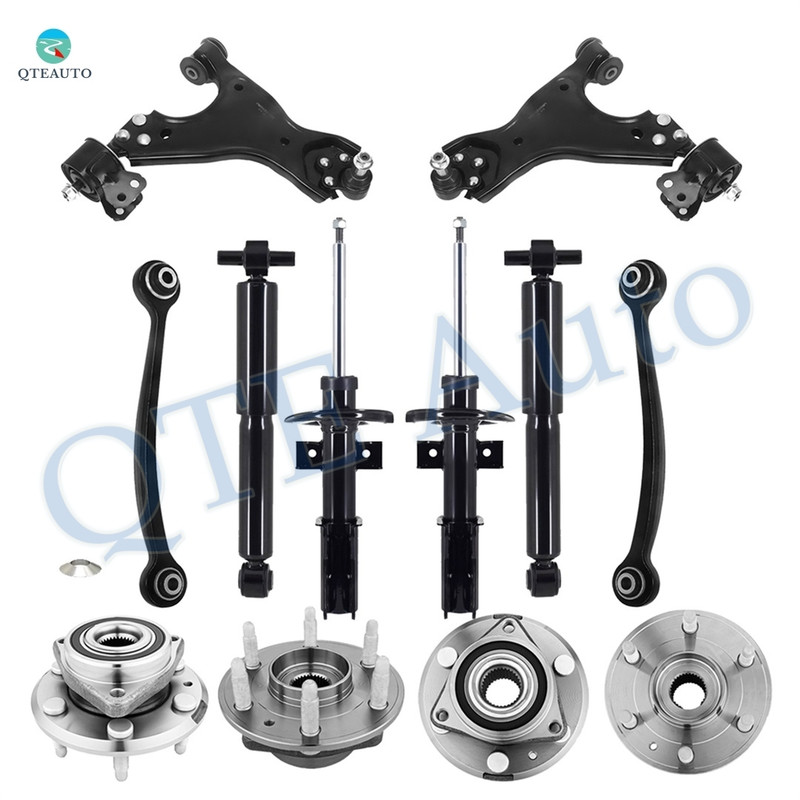 Set of 12 Front Lower Control Arm Ball Joint-Wheel Hub Bearing Assembly-Suspension Strut Assembly-Rear Upper Forward Control Arm-Wheel Hub Bearing Assembly-Shock Absorber For 2007-2010 Saturn Outlook