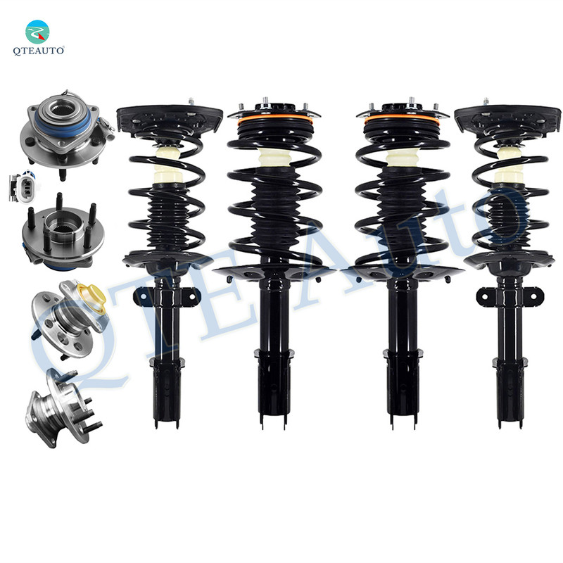 Set of 8 Front-Rear Wheel Hub Bearing Assembly-Quick Complete Strut-Coil Spring Assembly For 2003 Buick Century